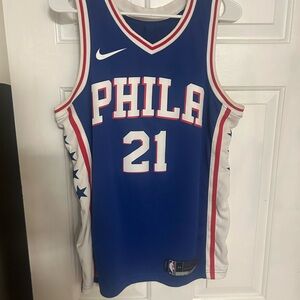 Nike Blue and White Philadelphia Jersey